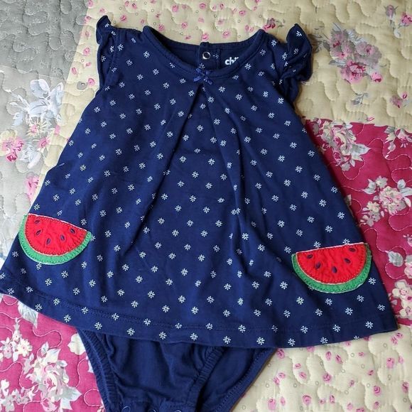 child of mine Other - Child of Mine Navy Blue Watermelon Patches Bodysuit, Sz 18M